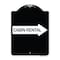Signmission Cabin Rental With Right Arrow Heavy-Gauge Aluminum Architectural Sign, BW-1824-24403 A-DES-BW-1824-24403 - alternate 1